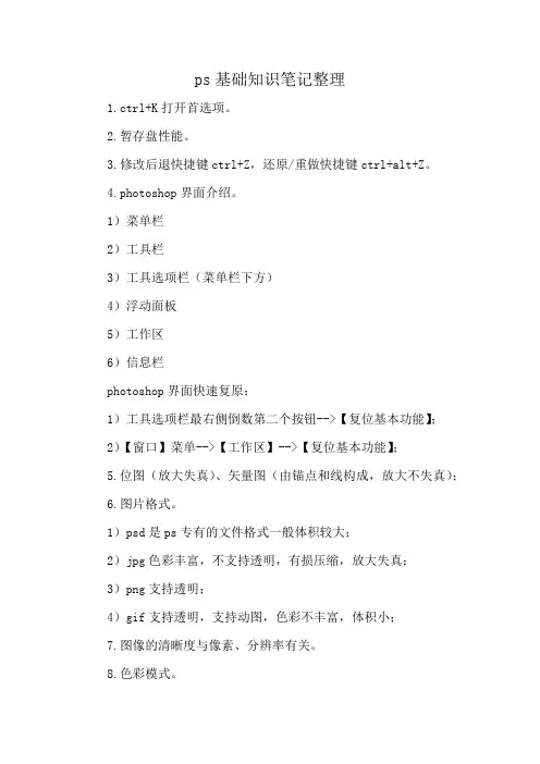 ps基础知识笔记整理