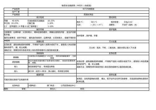 物质安全数据表(MSDS)(地板胶)