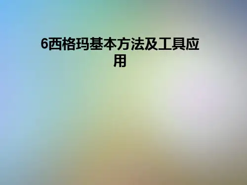 6西格玛基本方法及工具应用