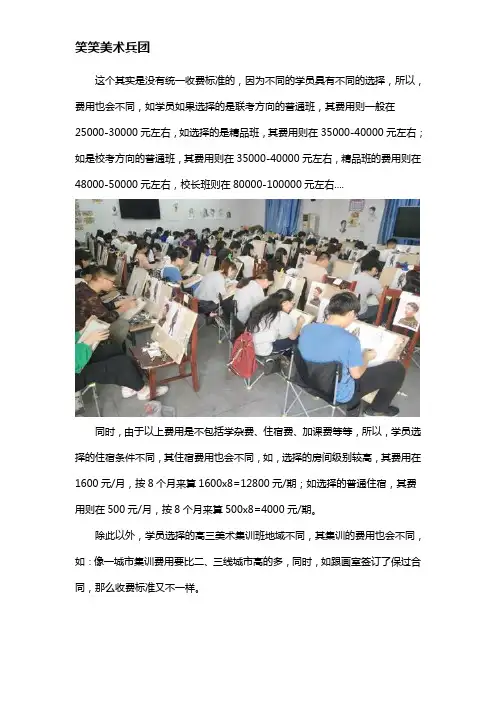 高三美术集训费用大概多少