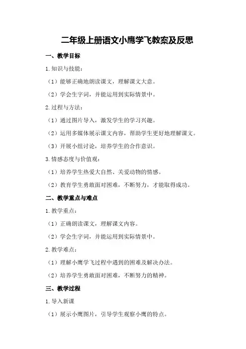 二年级上册语文小鹰学飞教案及反思