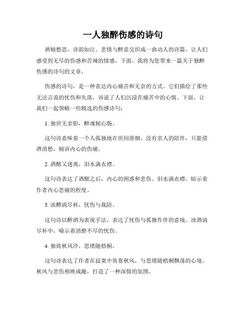 一人独醉伤感的诗句