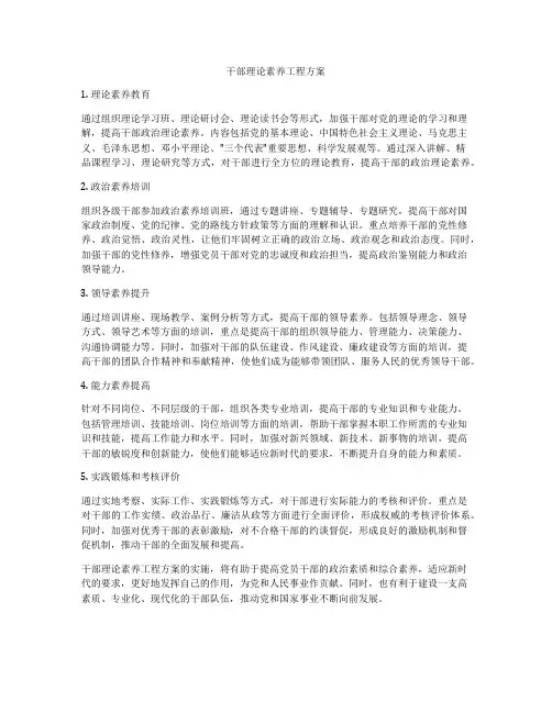 干部理论素养工程方案