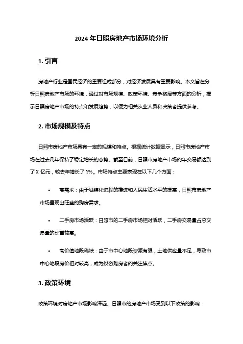 2024年日照房地产市场环境分析
