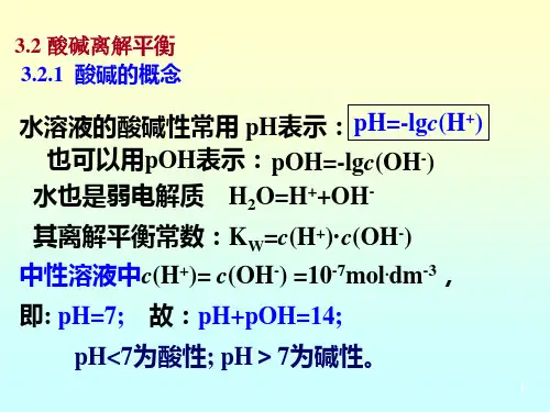 3.2 酸碱离解平衡解读
