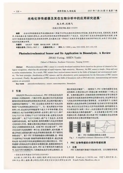 光电化学传感器及其在生物分析中的应用研究进展