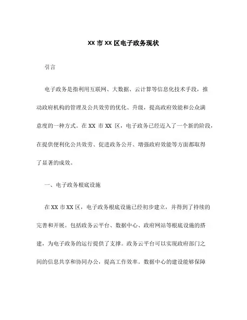 XX市XX区电子政务现状