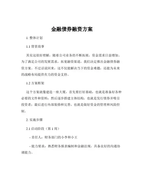 金融债券融资方案