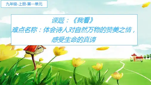 我看 初中九年级语文教学课件PPT 人教版