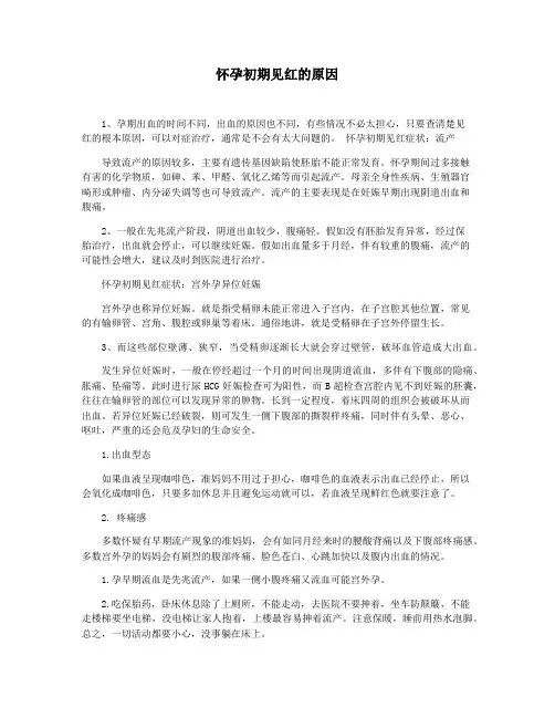 怀孕初期见红的原因