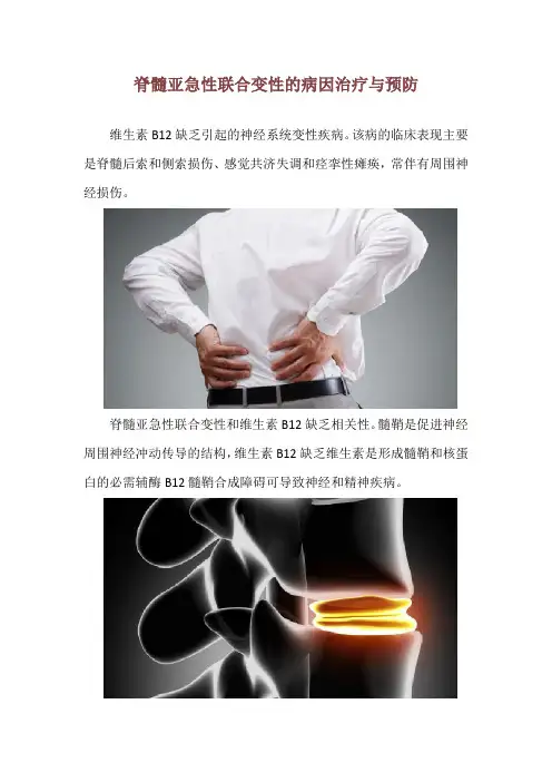 脊髓亚急性联合变性的病因治疗与预防