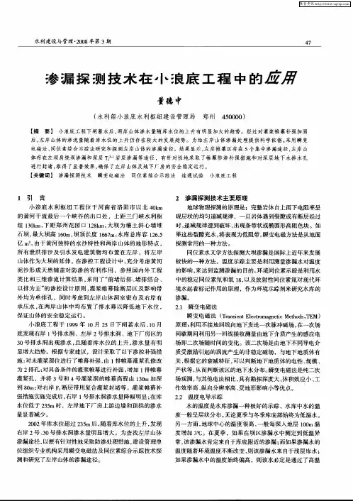 渗漏探测技术在小浪底工程中的应用
