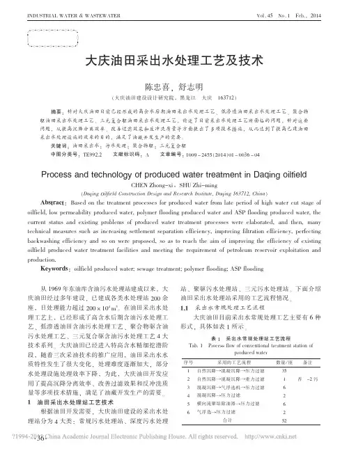 大庆油田采出水处理工艺及技术_陈忠喜