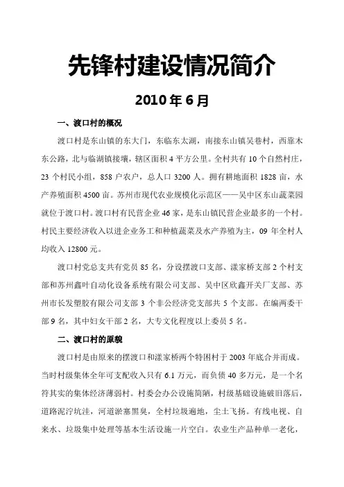 东山镇渡口村新农村建设情况简1