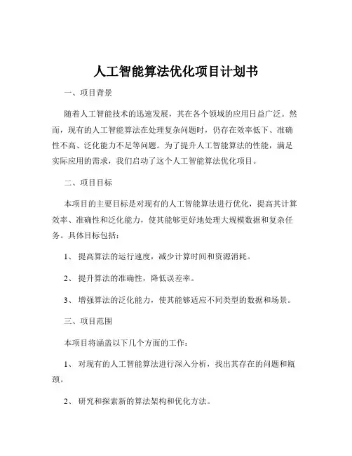 人工智能算法优化项目计划书
