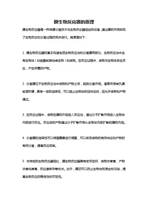 膜生物反应器的原理