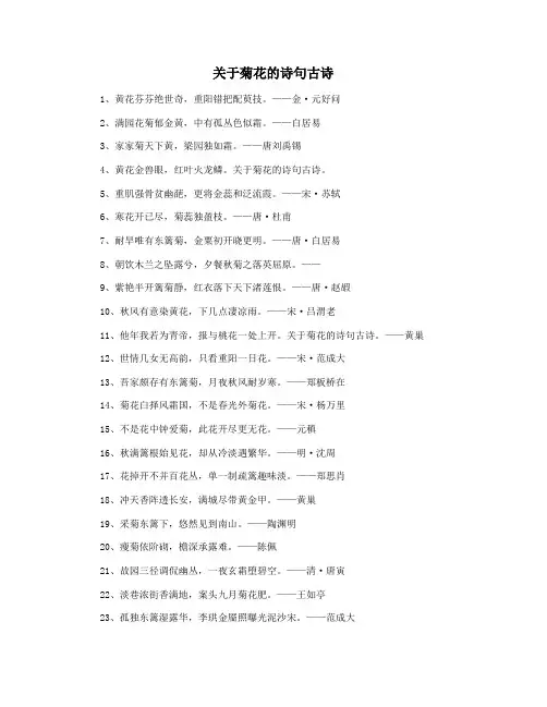 关于菊花的诗句古诗