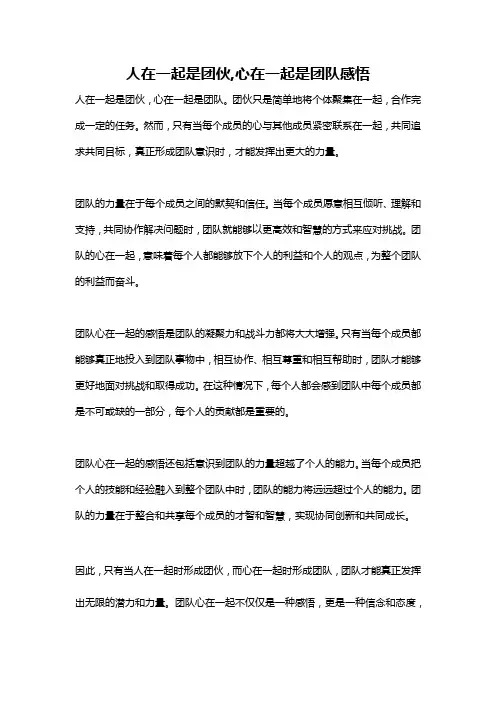 人在一起是团伙-心在一起是团队感悟