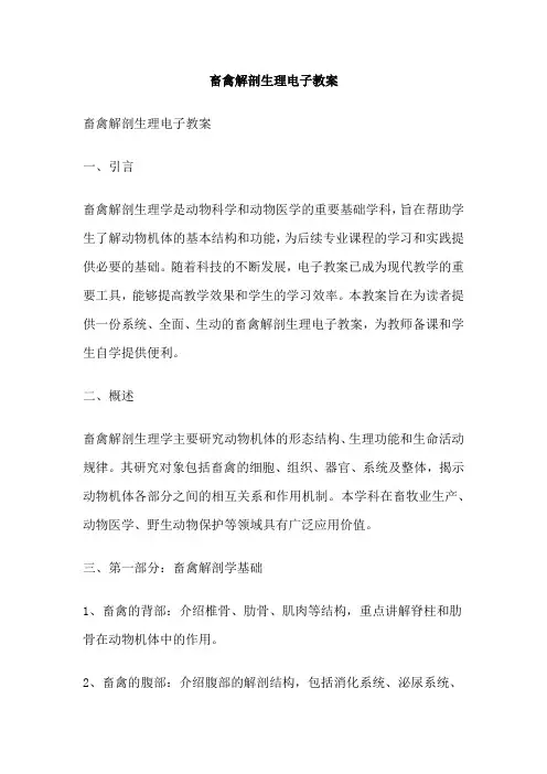 畜禽解剖生理电子教案