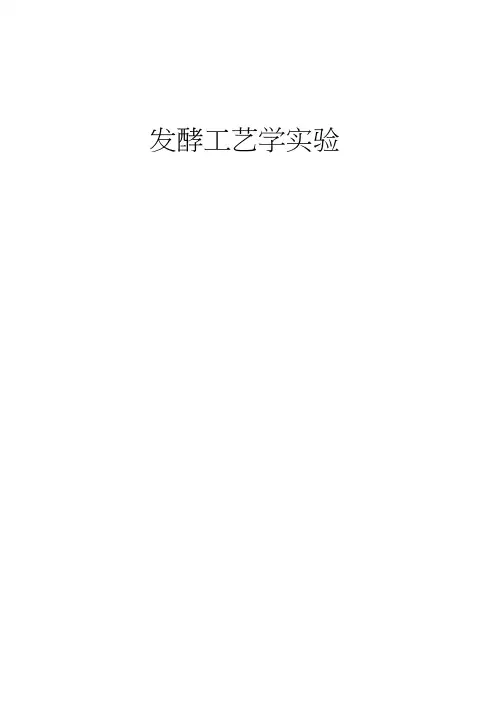 发酵工艺实验