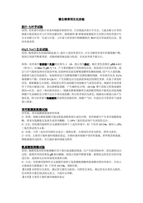 微生物常用生化实验