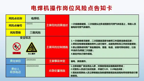 最新高清版电焊机风险点告知卡