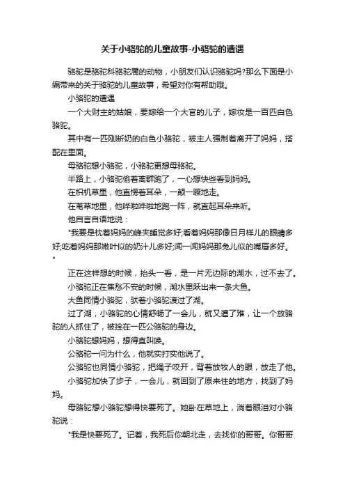 关于小骆驼的儿童故事-小骆驼的遭遇