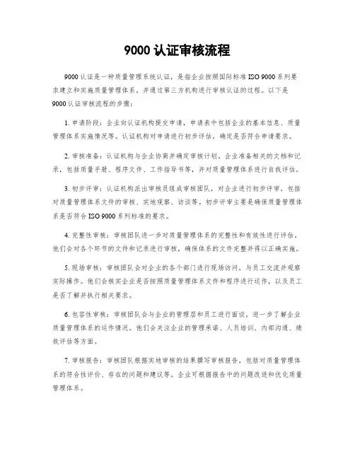 9000认证审核流程