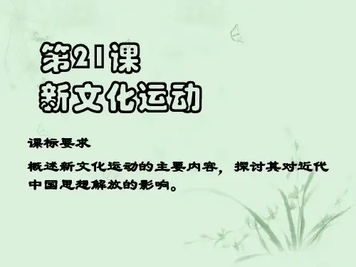 岳麓版高二历史必修三-第21课 新文化运动课件 (共29张PPT)