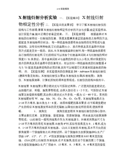xrd实验报告