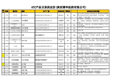 西安医药产品目录(新供货价)