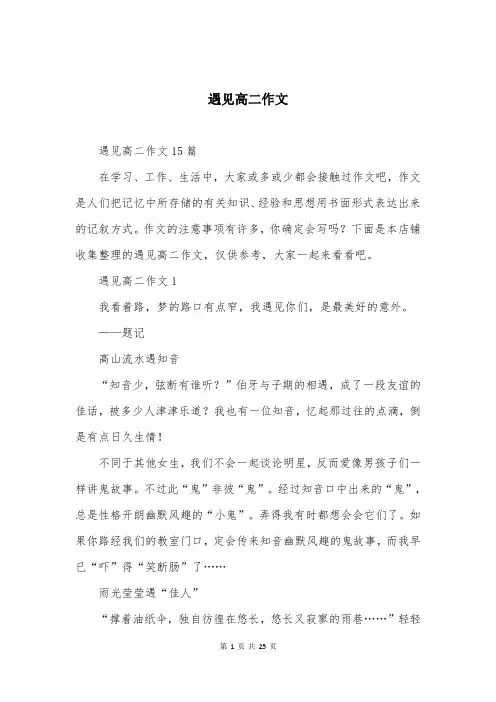遇见高二作文