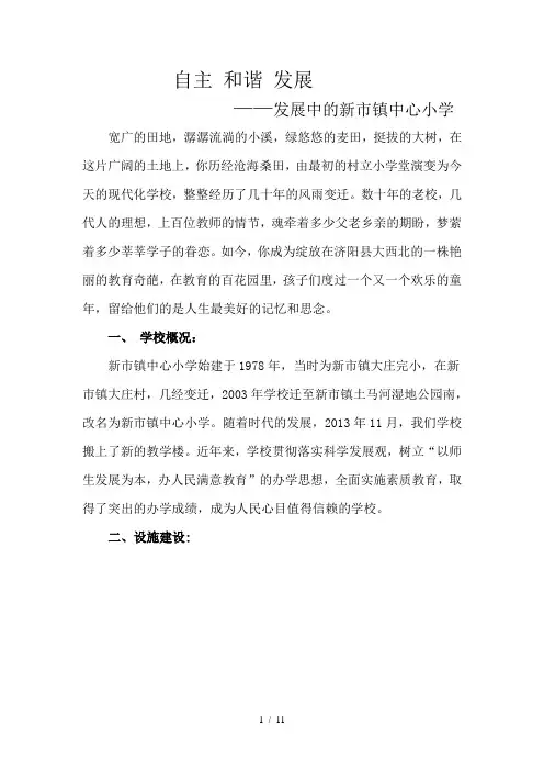 新市镇中心小学简介
