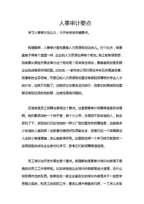 人事审计要点