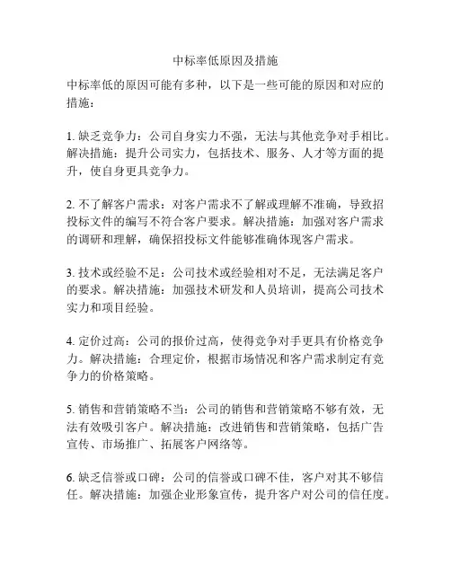 中标率低原因及措施