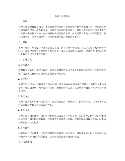 名师工程的方案