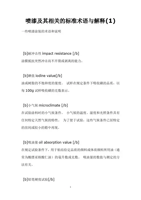 喷漆及其相关的标准术语与解释(1)+