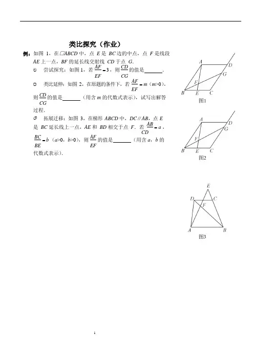 中考数学压轴题之类比探究(作业及答案)