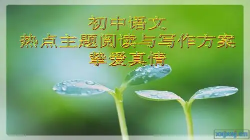 初中语文热点主题阅读与写作1——挚爱真情