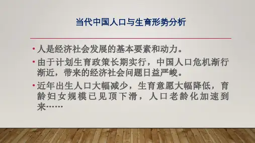 当代中国人口与生育形势分析(新)