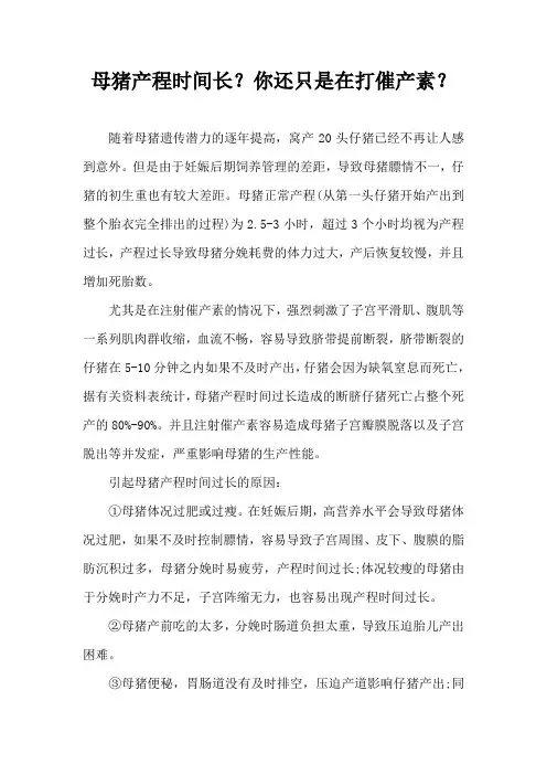 母猪产程时间长？你还只是在打催产素？