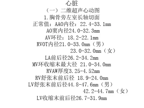 心脏正常值 PPT课件