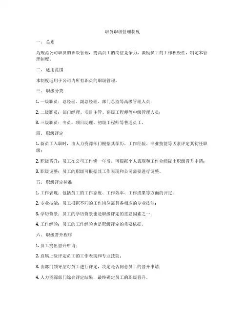 职员职级管理制度