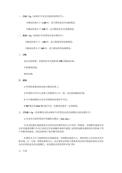 音频测试参数详解