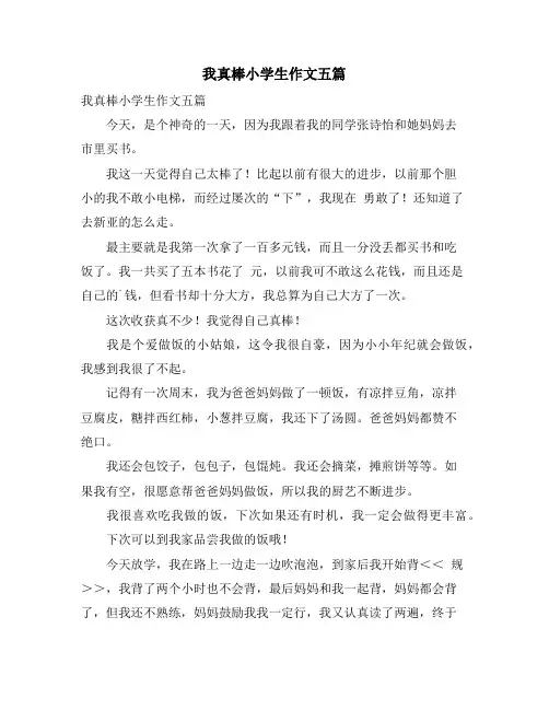 我真棒小学生作文五篇