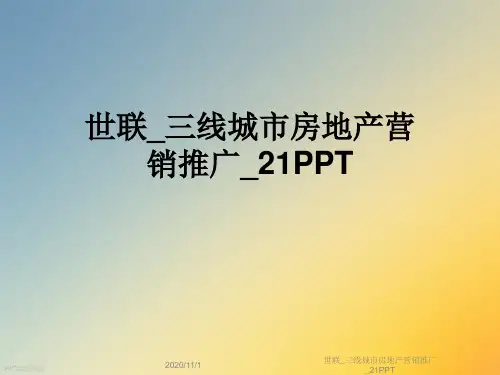 世联_三线城市房地产营销推广_21PPT