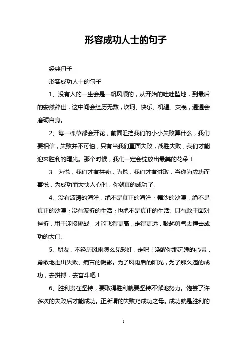 形容成功人士的句子