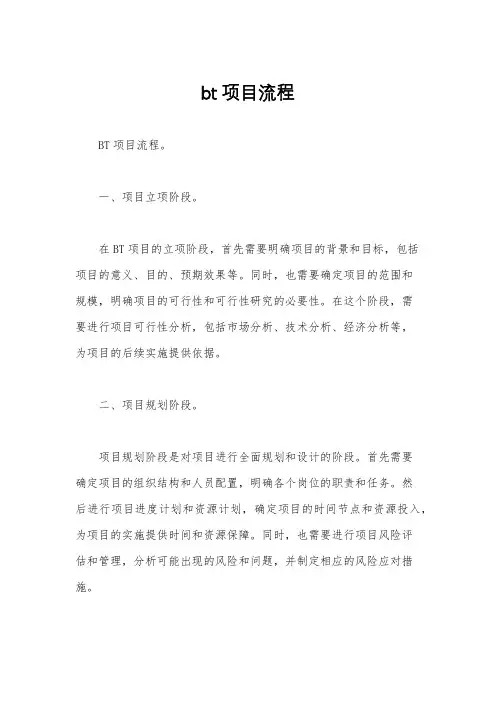 bt项目流程