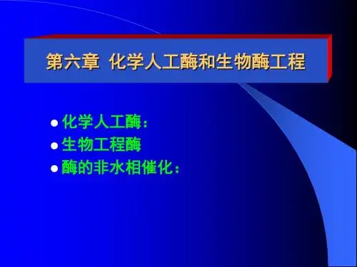 最新酶学-06化学人工酶与生物酶工程-药学医学精品资料
