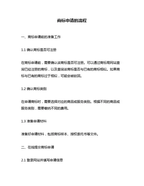 商标申请的流程